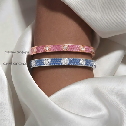 [Ornora Jewelry]2026 PAVE GEMSTONE LOVE BRACELET 6.1MM 10 DIAMONDS