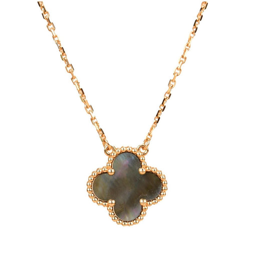 [Ornora Jewelry]CLOVER 15MM  GRAY MOTHER OF PEARL NECKLACE