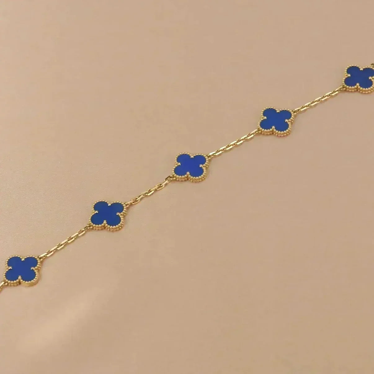 [Ornora Jewelry] CLOVER 5 MOTIF BLUE AGATE BRACELET COLLECTION