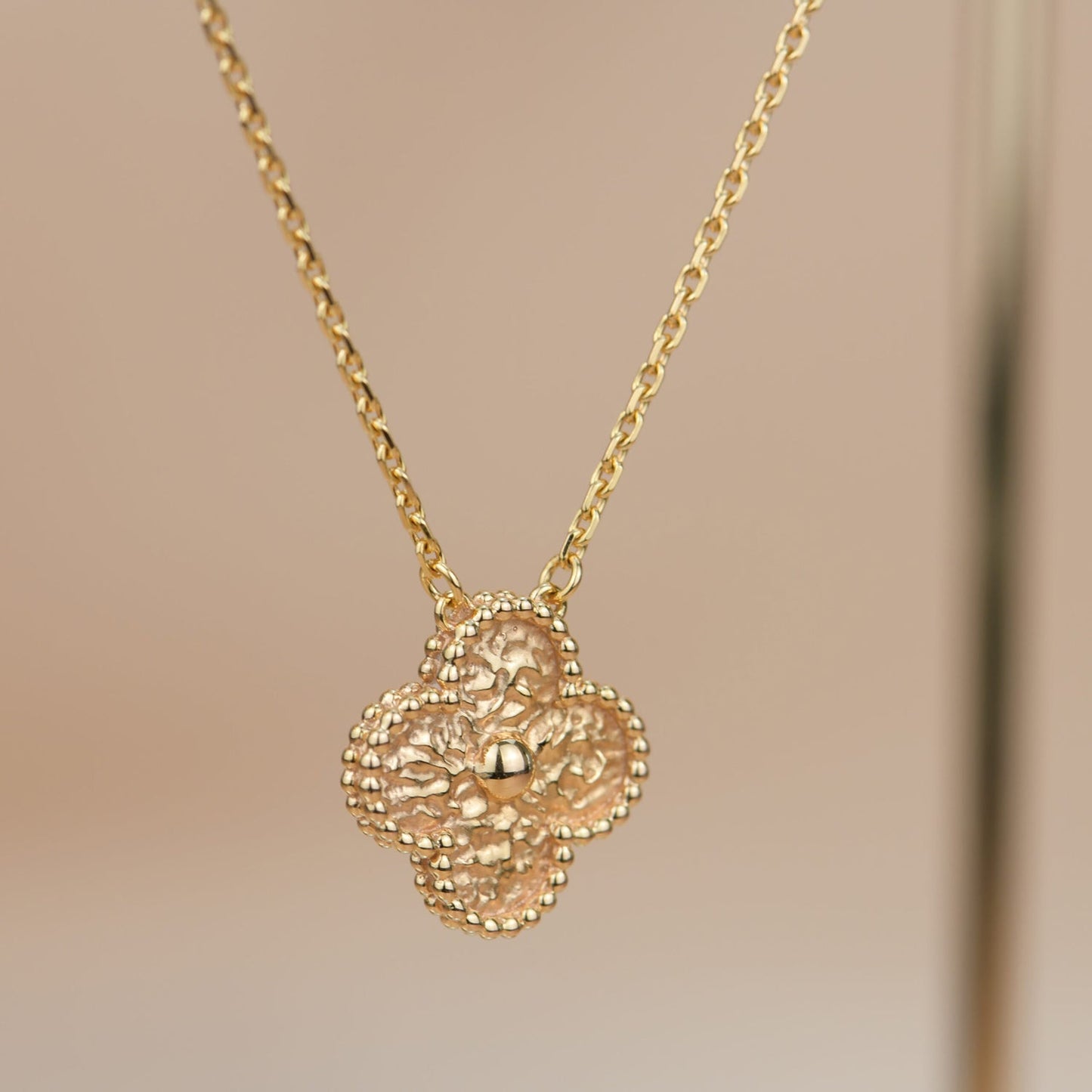 [Ornora Jewelry]CLOVER 15MM  BRONZING NECKLACE