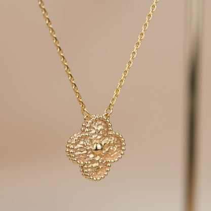 [Ornora Jewelry]CLOVER 15MM  BRONZING NECKLACE