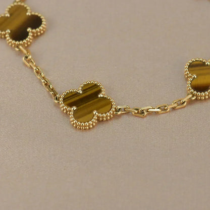 [Ornora Jewelry] CLOVER 5 MOTIFS TIGER EYE BRACELET COLLECTION