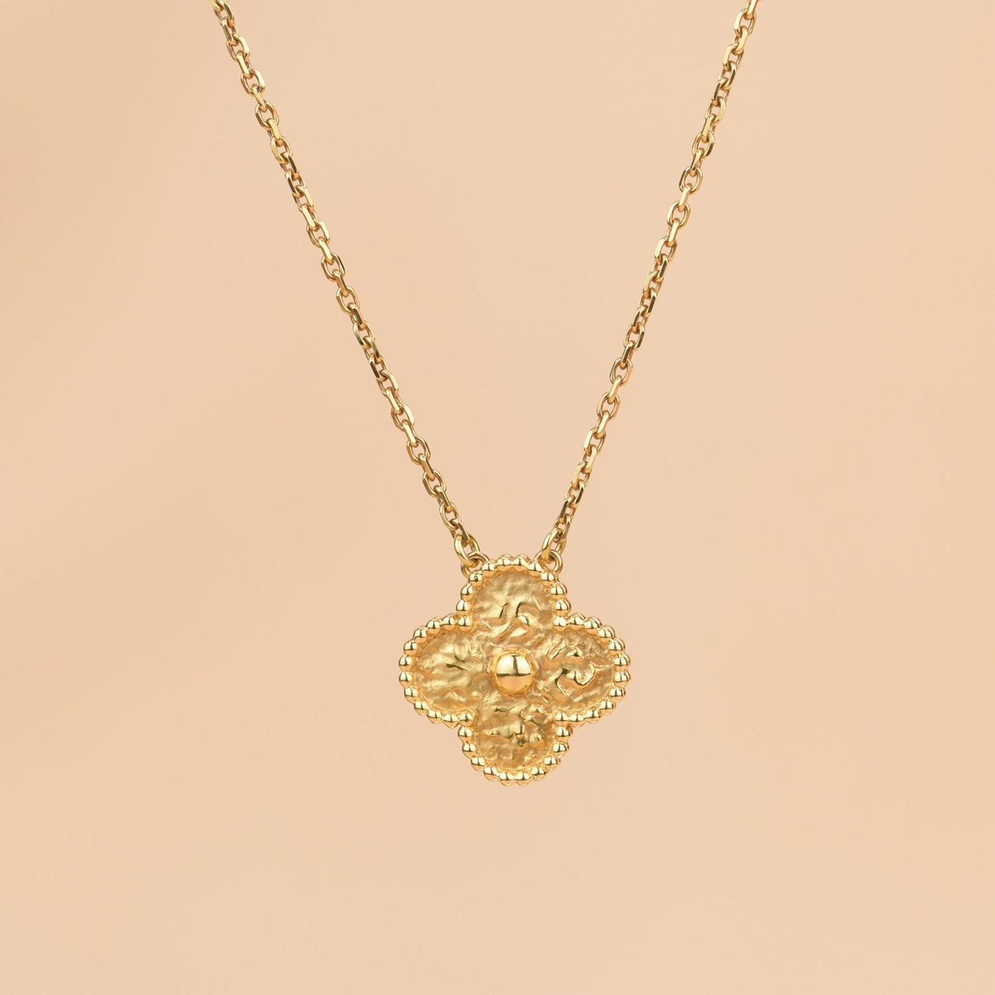 [Ornora Jewelry]CLOVER 15MM  BRONZING NECKLACE