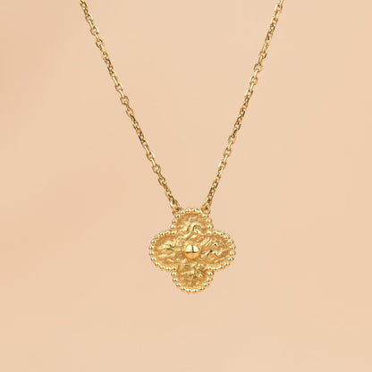 [Ornora Jewelry]CLOVER 15MM  BRONZING NECKLACE