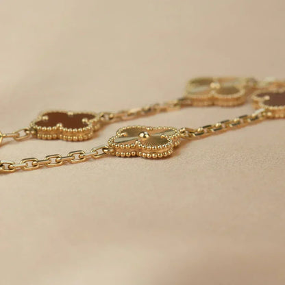 [Ornora Jewelry] CLOVER 5 MOTIF RED CORNELIAN BRACELET COLLECTION