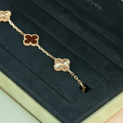 [Ornora Jewelry] CLOVER 5 MOTIF RED CORNELIAN BRACELET COLLECTION