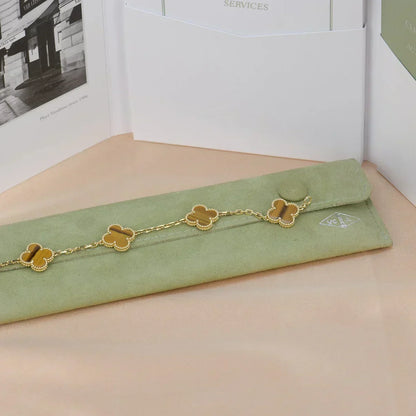 [Ornora Jewelry] CLOVER 5 MOTIFS TIGER EYE BRACELET COLLECTION
