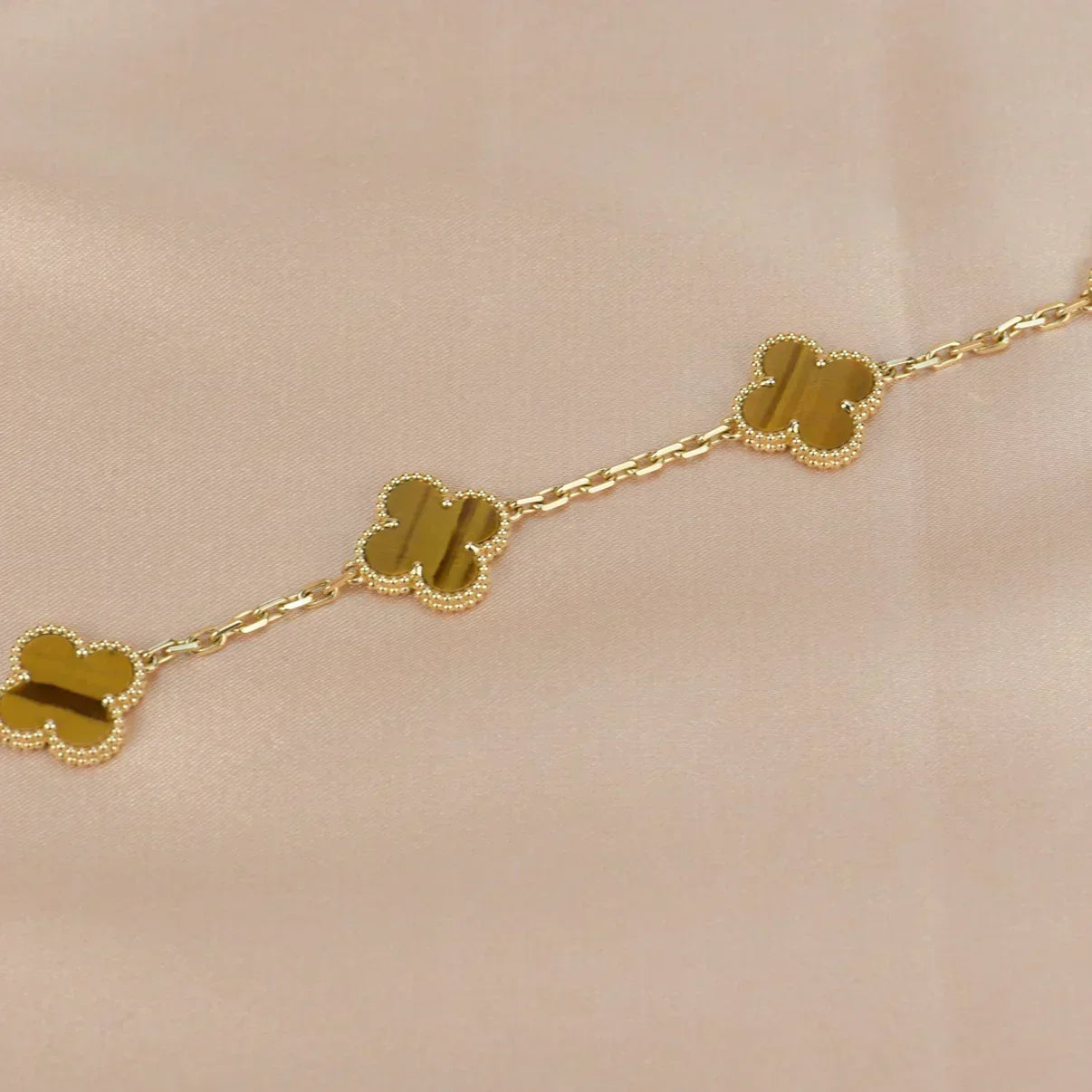 [Ornora Jewelry] CLOVER 5 MOTIFS TIGER EYE BRACELET COLLECTION