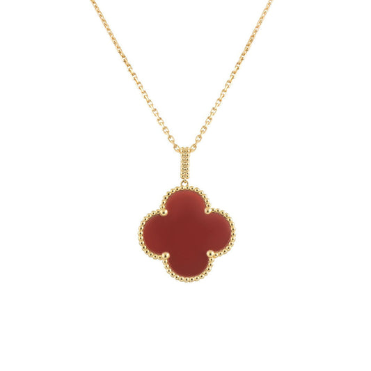 [Ornora Jewelry]CLOVER 25MM NECKLACE GOLD CARNELIAN