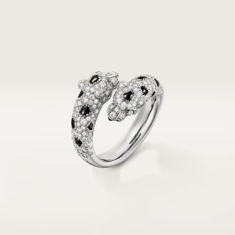 [Ornora Jewelry]PANTHERE DOUBLE HEADED FULL DIAMOND  RING