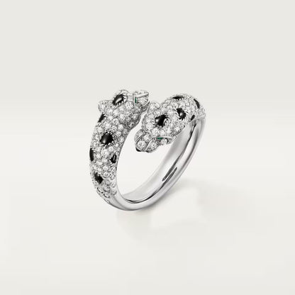 [Ornora Jewelry]PANTHERE DOUBLE HEADED FULL DIAMOND  RING