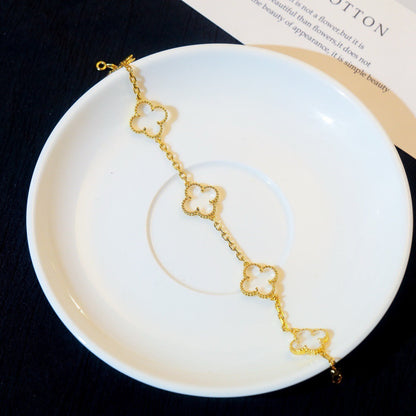[Ornora Jewelry]CLOVER 5 MOTIF ROCK CRYSTAL BRACELET