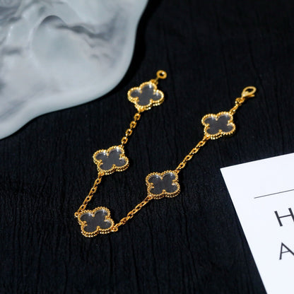 [Ornora Jewelry]CLOVER 5 MOTIF ROCK CRYSTAL BRACELET