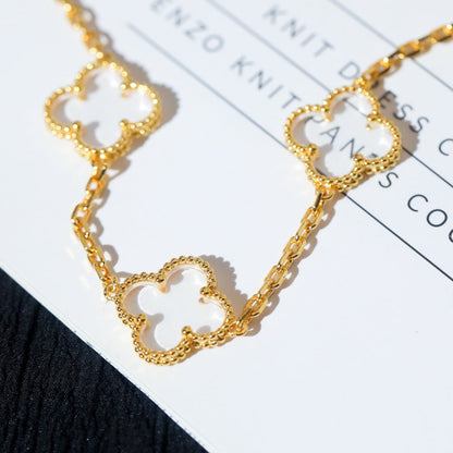 [Ornora Jewelry]CLOVER 5 MOTIF ROCK CRYSTAL BRACELET