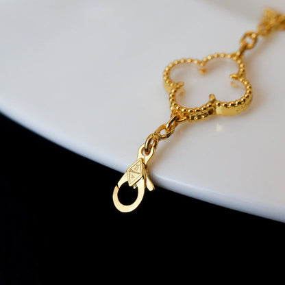 [Ornora Jewelry]CLOVER 5 MOTIF ROCK CRYSTAL BRACELET
