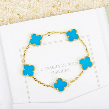 [Ornora Jewelry] CLOVER 5 MOTIF TURQUOISE BRACELET COLLECTION