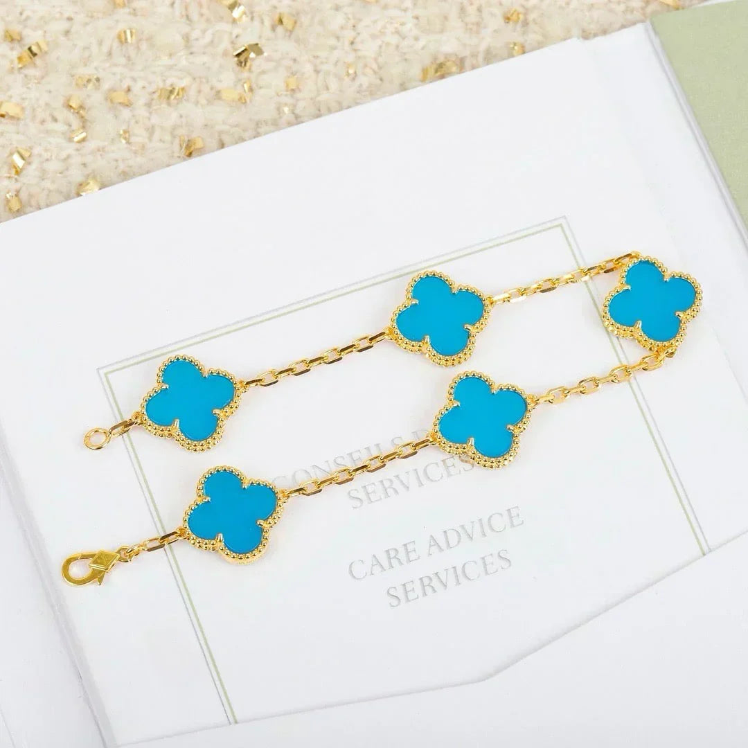[Ornora Jewelry] CLOVER 5 MOTIF TURQUOISE BRACELET COLLECTION
