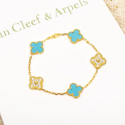 [Ornora Jewelry] CLOVER 5 MOTIF TURQUOISE BRACELET COLLECTION