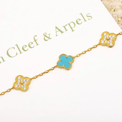 [Ornora Jewelry] CLOVER 5 MOTIF TURQUOISE BRACELET COLLECTION