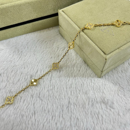 [Ornora Jewelry]CLOVER 6 MOTIF DIAMOND LASER BRACELET