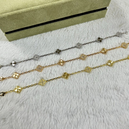 [Ornora Jewelry]CLOVER 6 MOTIF DIAMOND LASER BRACELET