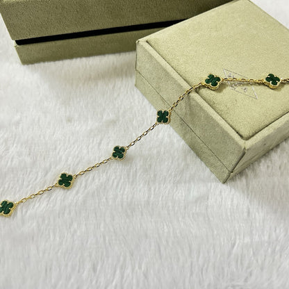 [Ornora Jewelry]CLOVER 6 MOTIF MALACHITE BRACELET