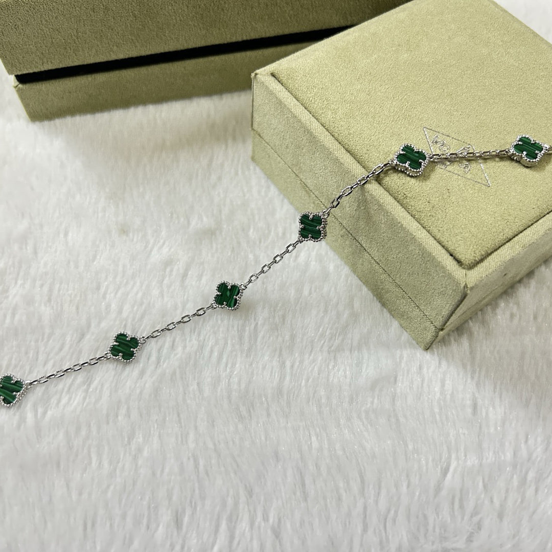 [Ornora Jewelry]CLOVER 6 MOTIF MALACHITE BRACELET