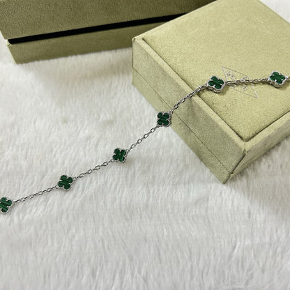 [Ornora Jewelry]CLOVER 6 MOTIF MALACHITE BRACELET