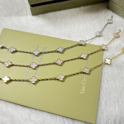 [Ornora Jewelry]CLOVER 6 MOTIF WHITE MOP BRACELET