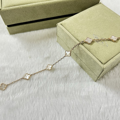 [Ornora Jewelry]CLOVER 6 MOTIF WHITE MOP BRACELET