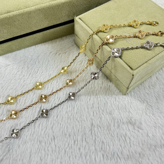 [Ornora Jewelry]CLOVER 6 MOTIF DIAMOND BRACELET