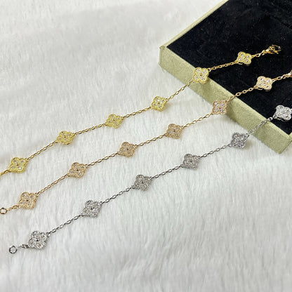 [Ornora Jewelry]CLOVER 6 MOTIF DIAMOND BRACELET