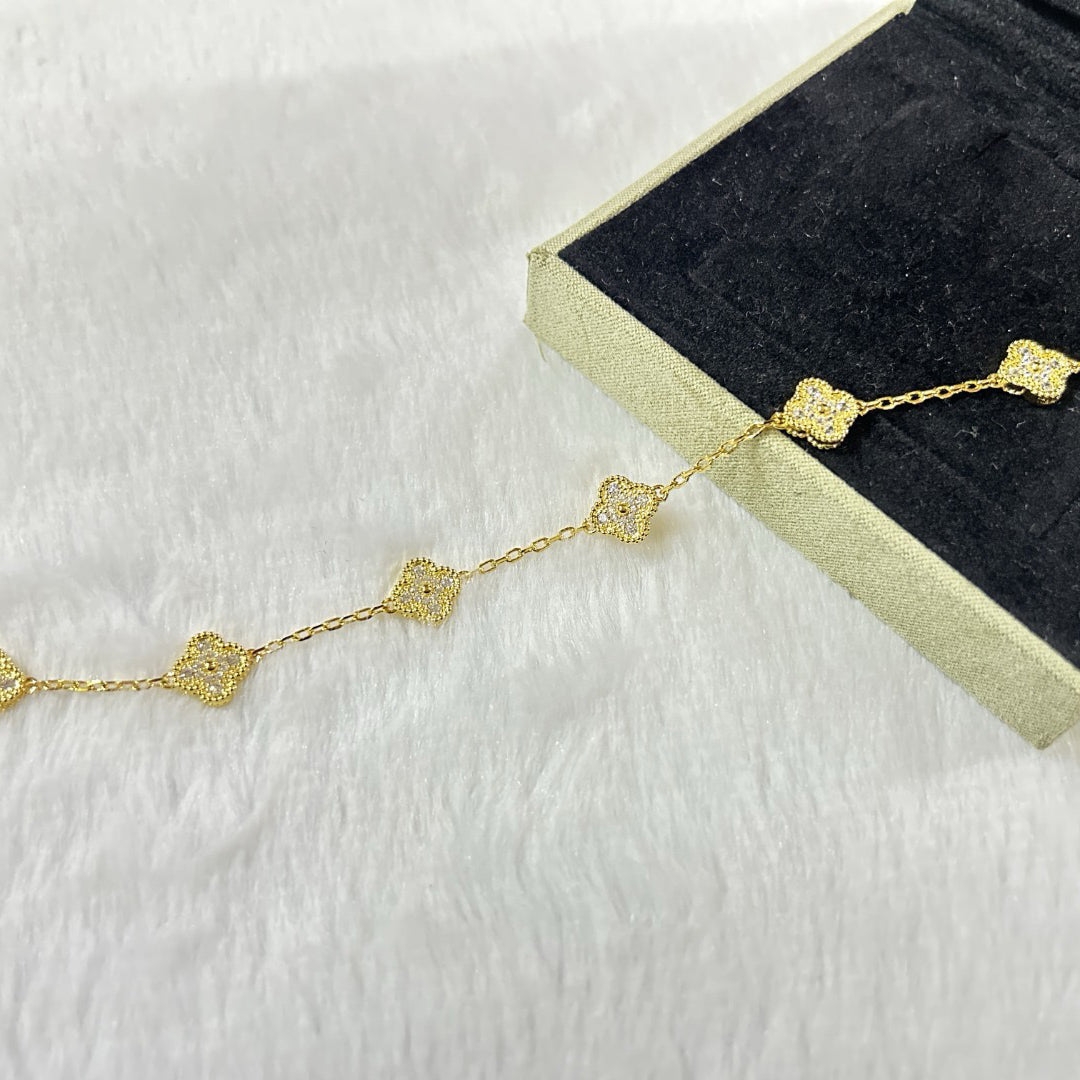 [Ornora Jewelry]CLOVER 6 MOTIF DIAMOND BRACELET