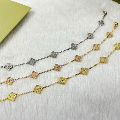 [Ornora Jewelry]CLOVER 6 MOTIF DIAMOND BRACELET