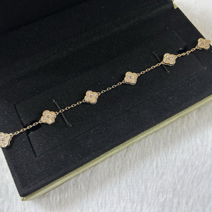 [Ornora Jewelry]CLOVER 6 MOTIF DIAMOND BRACELET