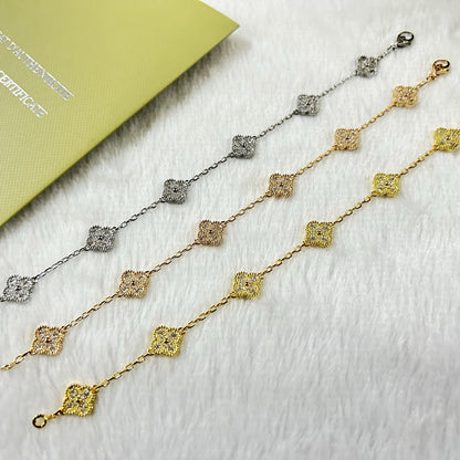 [Ornora Jewelry]CLOVER 6 MOTIF DIAMOND BRACELET