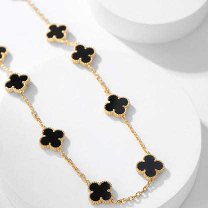 [Ornora Jewelry]CLOVER 10 MOTIFS ONYX NECKLACE
