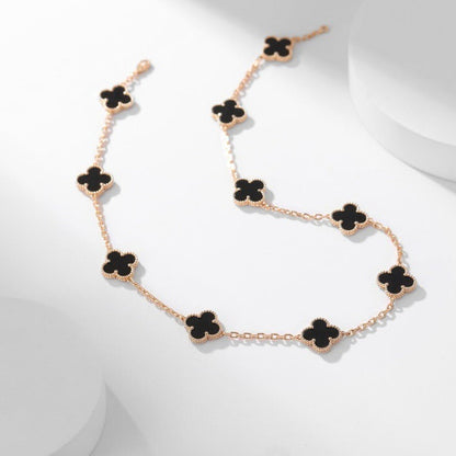 [Ornora Jewelry]CLOVER 10 MOTIFS ONYX NECKLACE