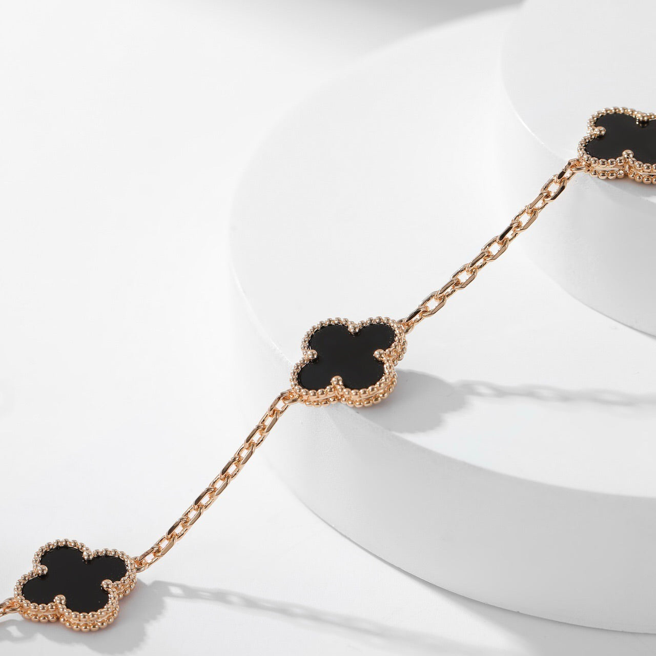 [Ornora Jewelry]CLOVER 10 MOTIFS ONYX NECKLACE