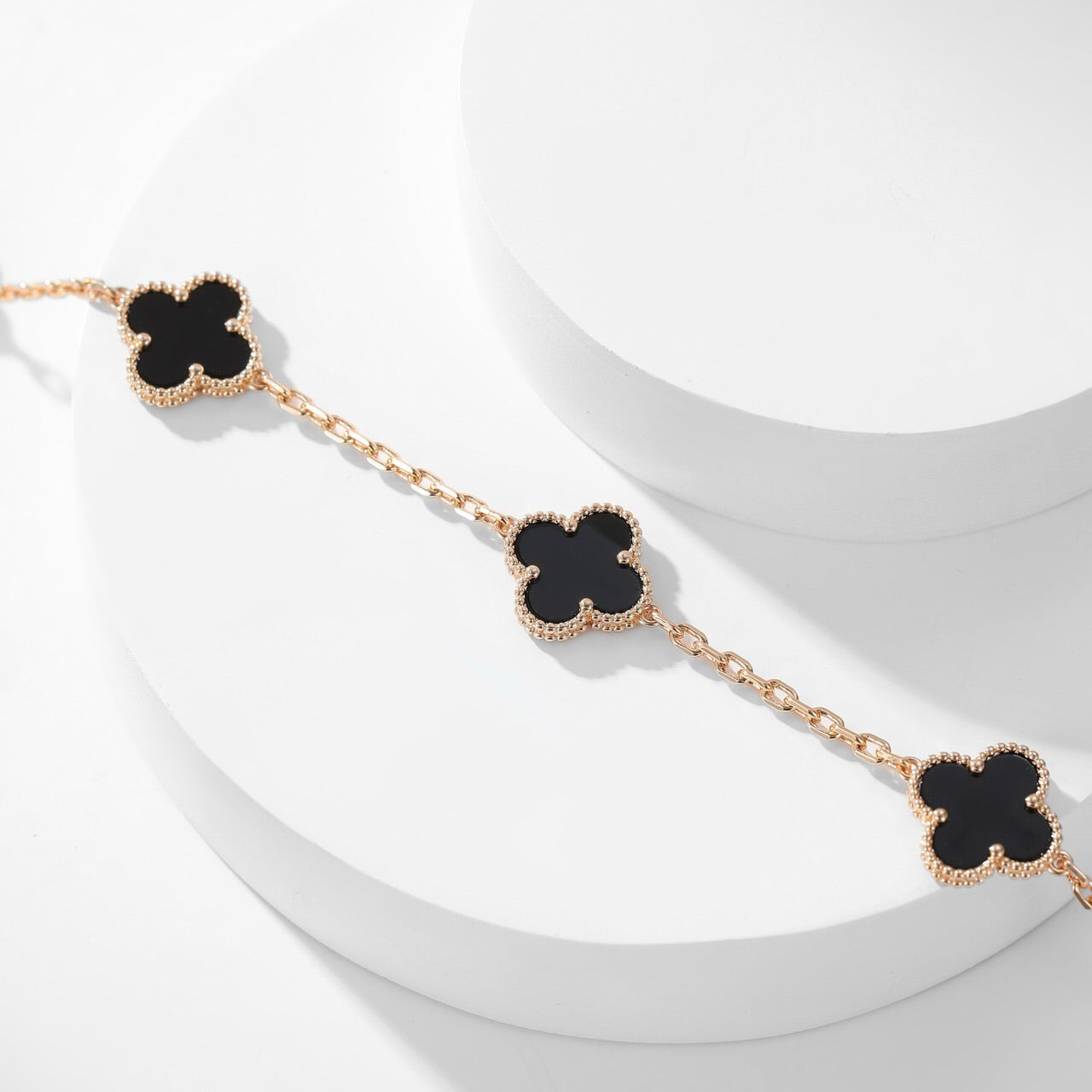 [Ornora Jewelry]CLOVER 10 MOTIFS ONYX NECKLACE