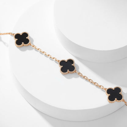 [Ornora Jewelry]CLOVER 10 MOTIFS ONYX NECKLACE