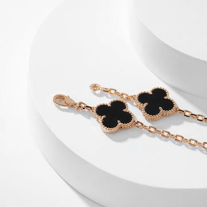 [Ornora Jewelry]CLOVER 10 MOTIFS ONYX NECKLACE