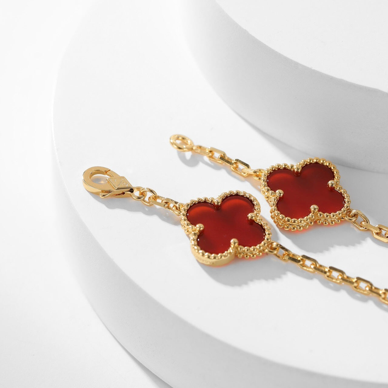 [Ornora Jewelry]CLOVER 10 MOTIFS CARNELIAN NECKLACE