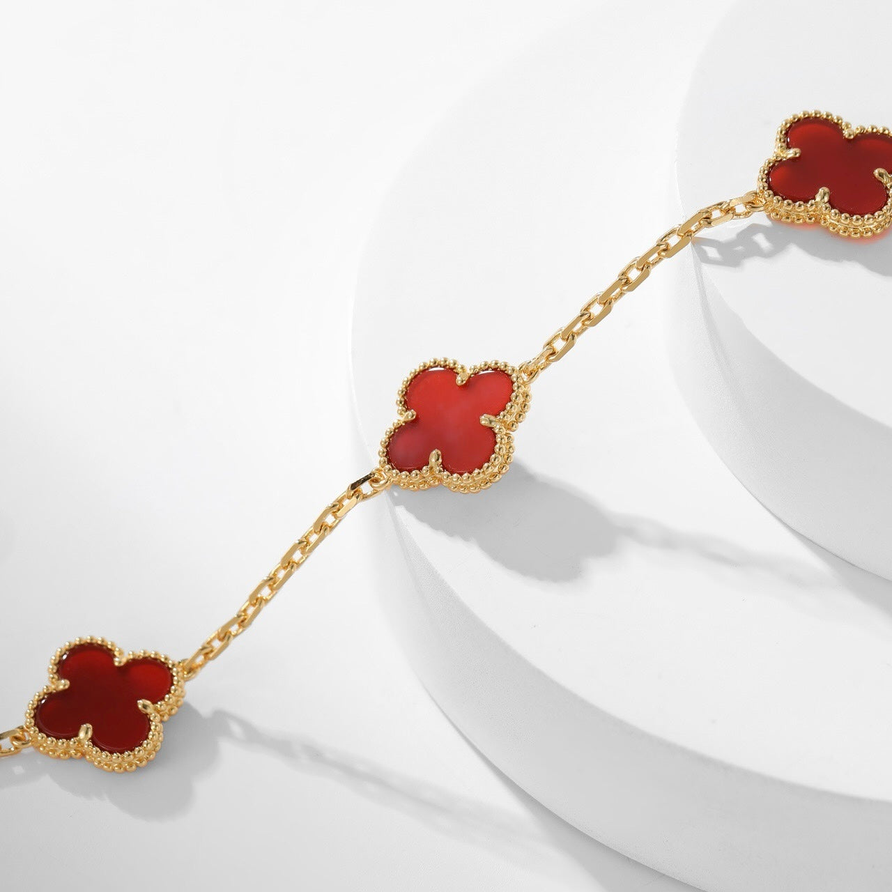 [Ornora Jewelry]CLOVER 10 MOTIFS CARNELIAN NECKLACE