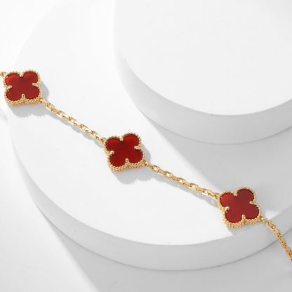 [Ornora Jewelry]CLOVER 10 MOTIFS CARNELIAN NECKLACE