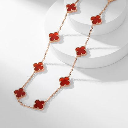 [Ornora Jewelry]CLOVER 10 MOTIFS CARNELIAN NECKLACE