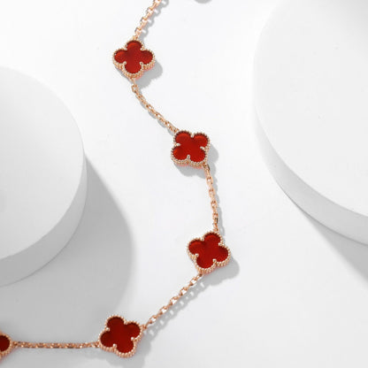 [Ornora Jewelry]CLOVER 10 MOTIFS CARNELIAN NECKLACE