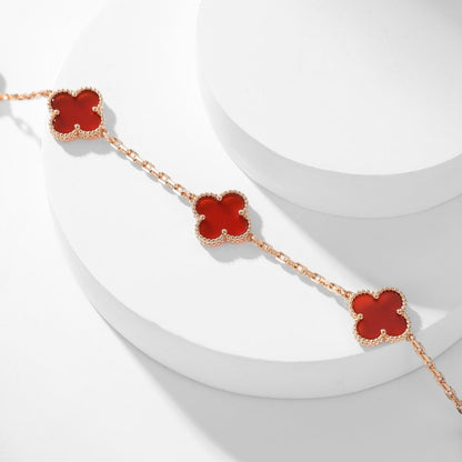 [Ornora Jewelry]CLOVER 10 MOTIFS CARNELIAN NECKLACE