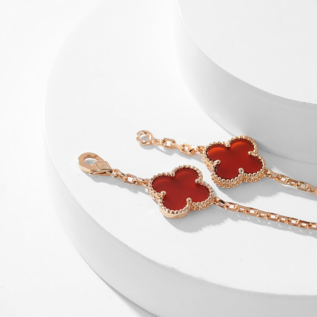 [Ornora Jewelry]CLOVER 10 MOTIFS CARNELIAN NECKLACE