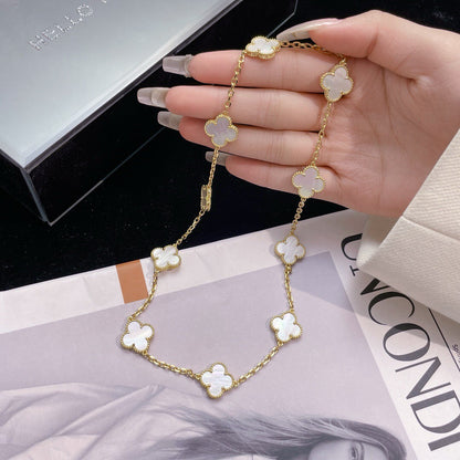 [Ornora Jewelry]CLOVER 10 MOTIFS WHITE MOTHER OF PEARL NECKLACE
